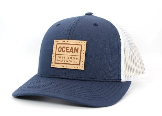 “OCEAN SURF SHOP LEATHER PATCH” TRUCKERS HAT